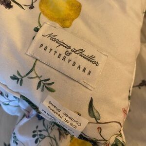 Pottery Barn Monique Lhuillier Positano Percale White Floral King Comforter